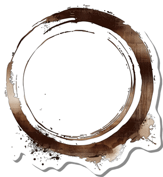 Abstract Coffee Stain Circular Design Artwork png