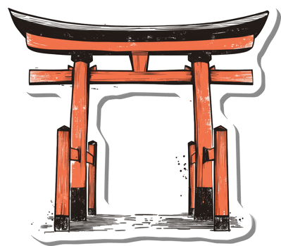 Traditional Japanese Torii Gate Illustration png