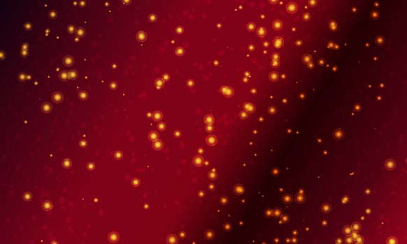 Dark sparkle shiny gold light. Bokeh lights gold effect dark red background. vector