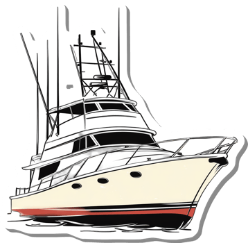 Classic Sport Fishing Boat Design Illustration png