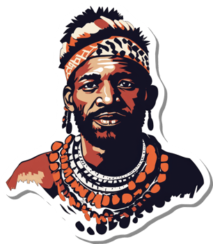 A striking portrait of a tribal man adorned with intricate jewelry png