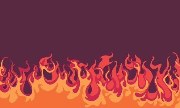 Blank background of hot burning fire vector