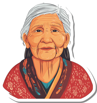 Portrait Of An Elderly Native American Woman png