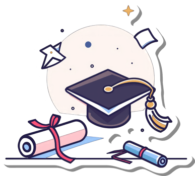 Graduation Cap Diploma And Scroll Celebrate Success png
