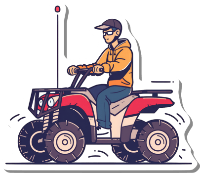 Person Riding A Red Quad Bike On An Off Road Trail png