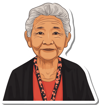 Portrait Of An Elderly Asian Woman Smiling Kindly png