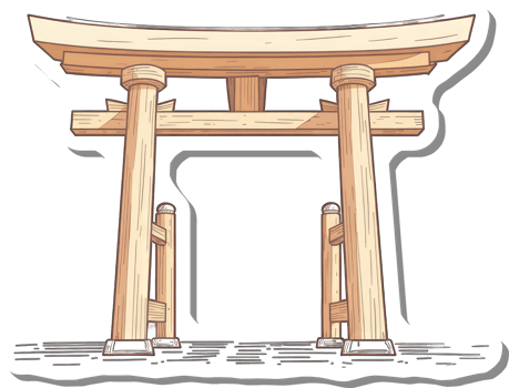 A Traditional Japanese Torii Gate Illustration png