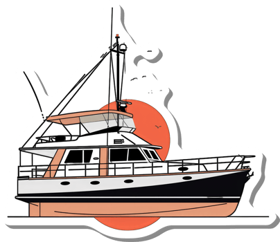 Elegant Motor Yacht at Sunset Seascape png