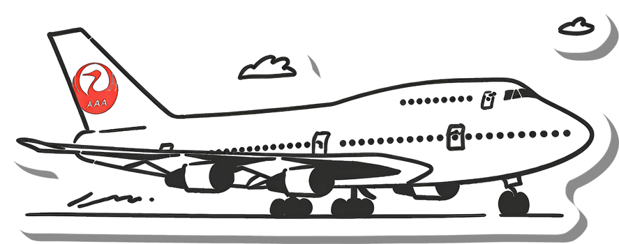 Airplane illustration featuring a red crane logo png