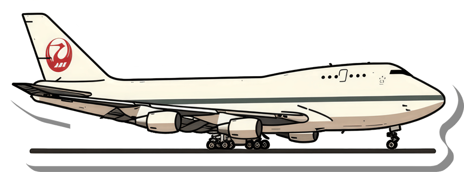 Boeing 747 Airplane with Red Phoenix Tail Design png