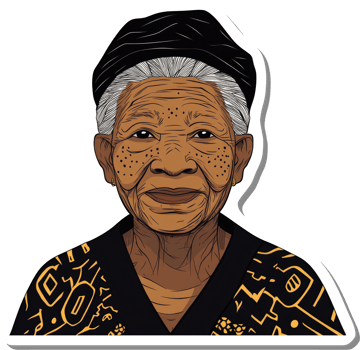 A stylized portrait of an elderly woman png