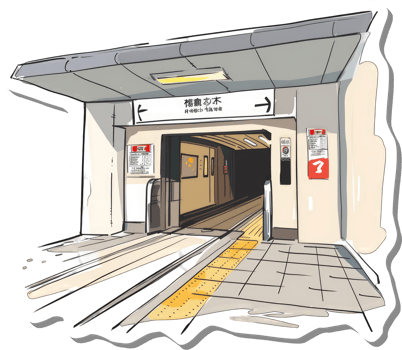 Subway Station Entrance Illustrative Drawing Showing Platform Access png