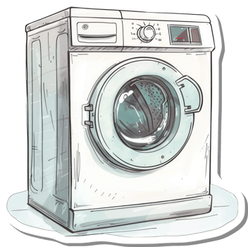 A Stylish Illustration Of A Modern Washing Machine png