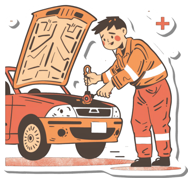 Mechanic Repairing a Cars Engine Under the Hood png