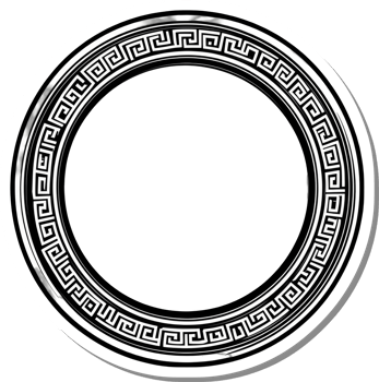 Circular Greek Key Design Border Frame png
