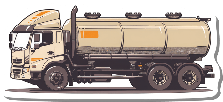 Beige Tanker Truck Illustration Side View png