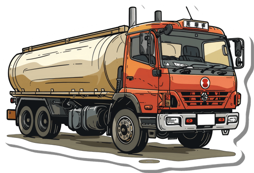 Orange Tanker Truck Illustration Graphic png