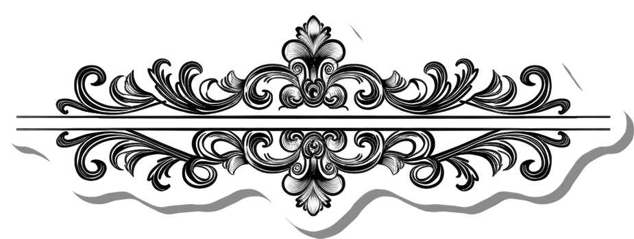 Elegant Black and White Flourish Design Element png