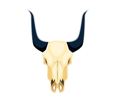 Letter Y as a bull skull cowboy wild west font vector