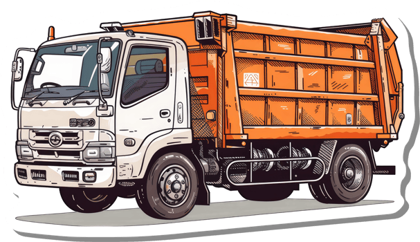 Orange Dump Truck Illustration Vehicle Design png