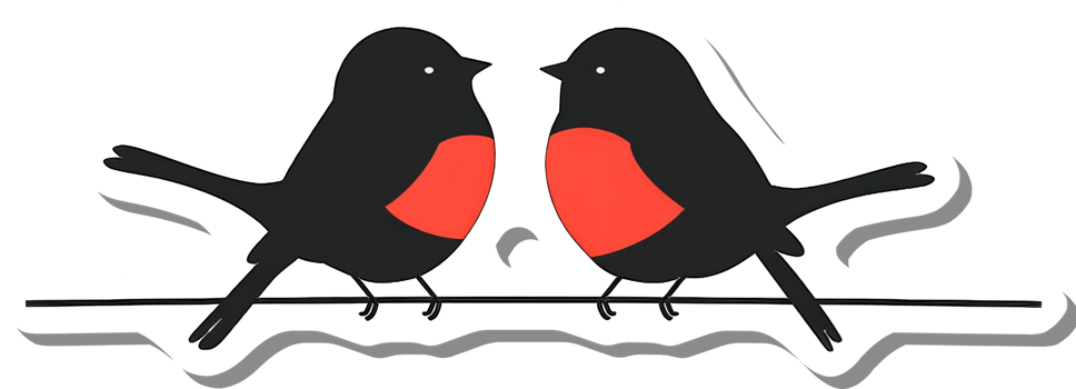 Two Birds Perched On A Wire Sharing A Heart png