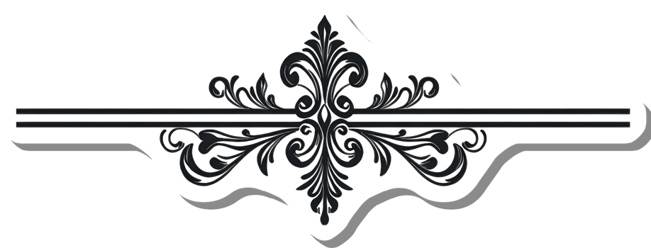 Elegant Black Floral Design Divider Ornament png