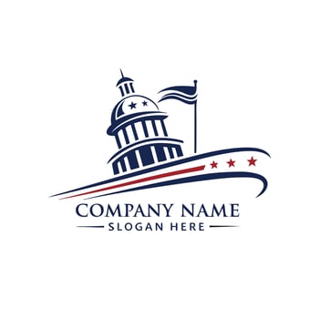 us capitol building logo design vector
