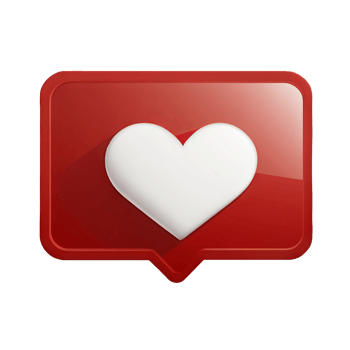 Red Like bubble icons on transparent background png