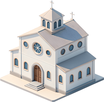 Faith-Based Simple Church Icon for Religious Spiritual Projects. . png