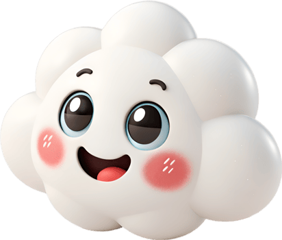 Cute and Funny Cartoon Cumulus Cloud with Exaggerated Faces. . png