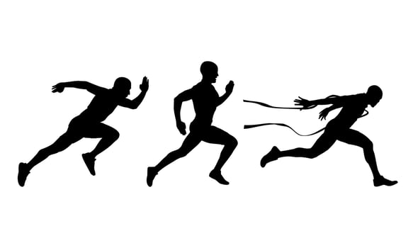 Silhouette of a sprinter run. Suitable for design elements of sprint races and athletic sports vector