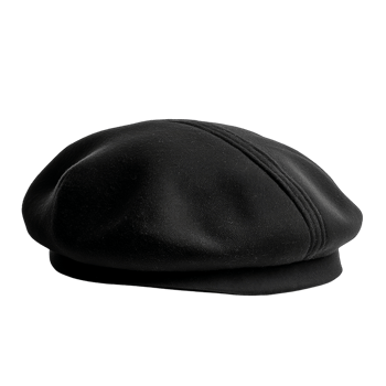 A Black Cotton Newsboy Cap Fashion Accessory png