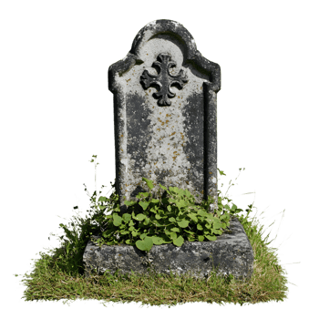 Old Stone Marker Draped in Green Moss png