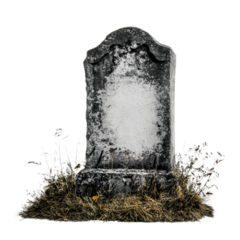 Weathered Gravestone Covered in Moss png
