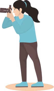 Photographer Illustration with Cartoon Style vector