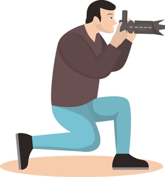 Photographer Illustration with Minimalist Design vector