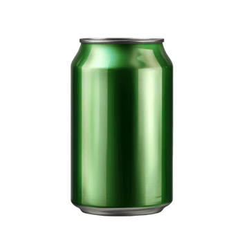A Single Green Aluminum Beverage Can png