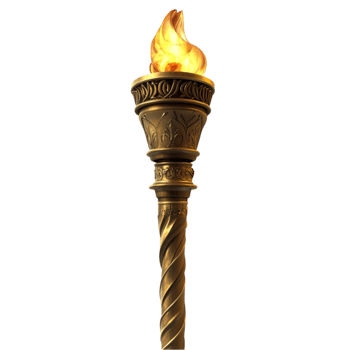 Glowing Torch Flame on Transparent Background png