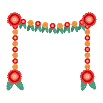 An illustration of a flower garland png