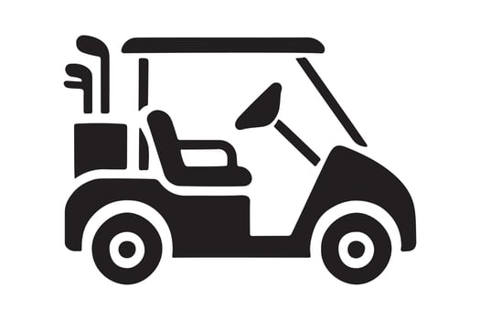 Silhouette of Golf Cart Black Design vector