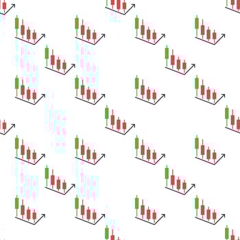 Candlestick Chart Element Margin Trading seamless pattern vector