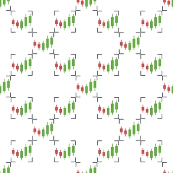 Candlestick Chart Analysis Cryptocurrency Trading seamless pattern vector