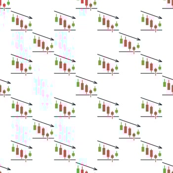 Real-Time Market Data Analysis with Candlestick Chart seamless pattern vector