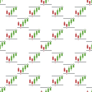 Stock Market Trading Candlestick Chart seamless pattern vector