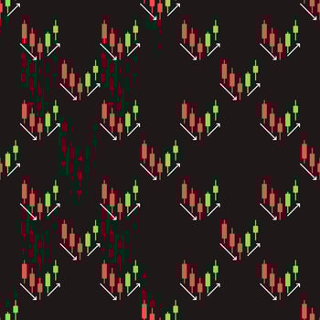 Trend Reversal Candlestick Chart seamless pattern vector