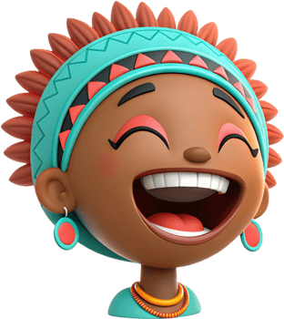 Cute cartoon girl with expressive facial emotions for clipart. . png