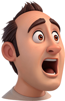 Stylish modern clipart with mans face emoji showing sadness. . png