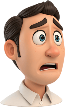 Man emoji face clipart expressing confidence and surprise emotions. . png