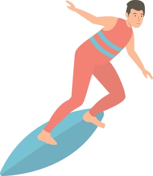 Surfing People Character with Cartoon Design vector