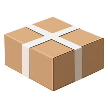 A brown box with white stripes on it png